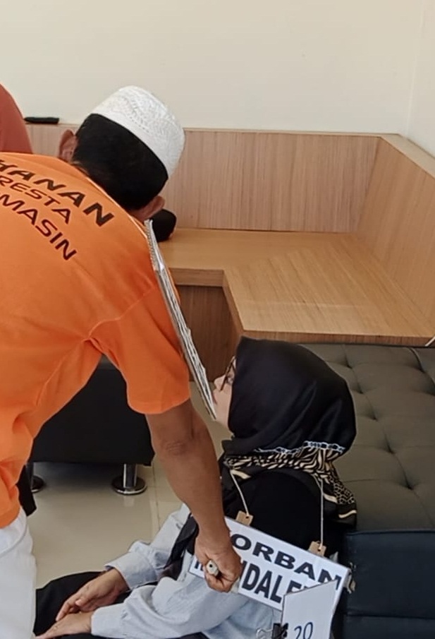Kasus Pembunuhan di Mantuil Banjarmasin Selatan Direkonstruksi