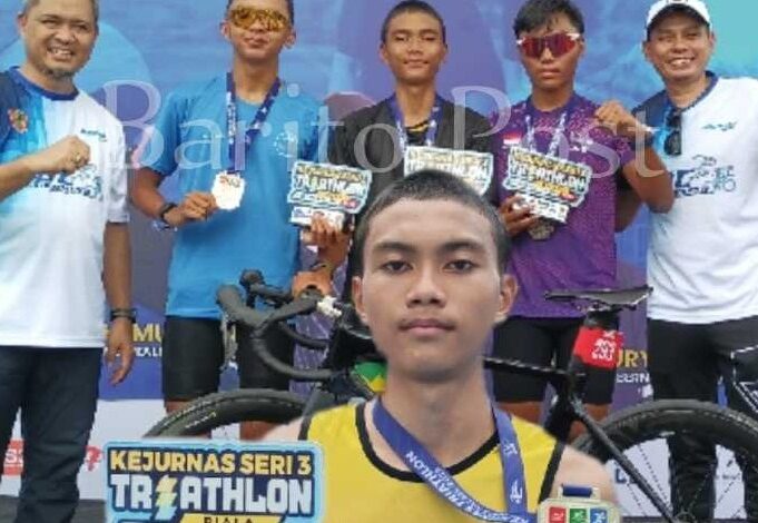 Rizqi Rebut Medali Emas Kejurnas Triathlon 2025 Seri 3 Kalsel