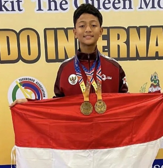 Atlet HST Raih Dua Emas dan MVP  Kejuaraan Taekwondo di Thailand