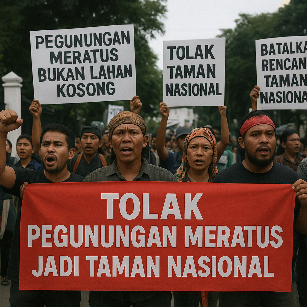 Ratusan Massa Tolak Pegunungan Meratus Jadi Taman Nasional