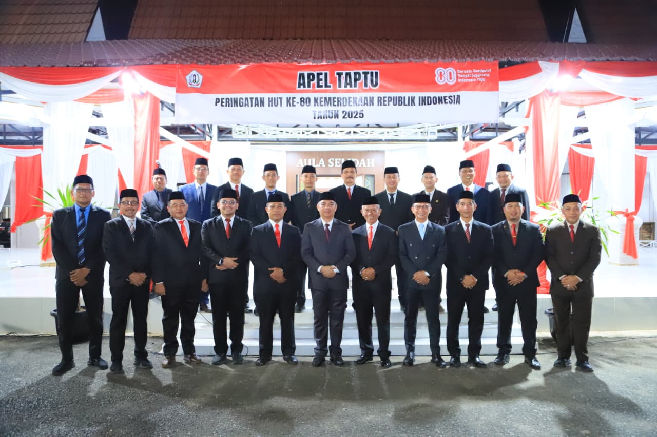 Apel Taptu Sambut HUT ke-80 RI Digelar di Halaman Kantor Bupati Batola