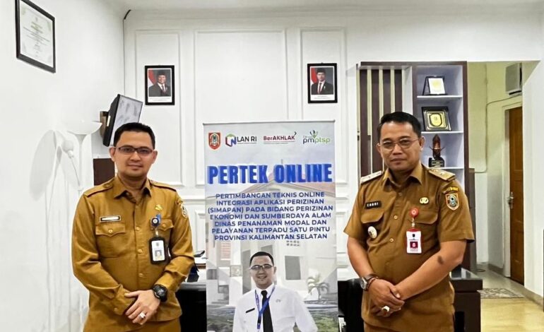 DPMPTSP Kalsel Luncurkan Pertek Online, Permudah Layanan Perizinan