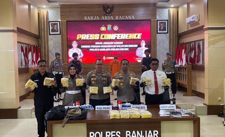 Polres Banjar Gagalkan Peredaran 19 Kg Sabu Senilai Rp34 Miliar di Gambut