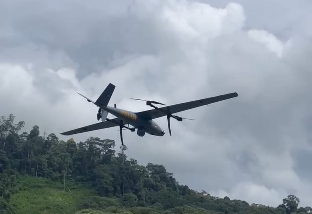 Drone UAV-VTOL Polda Kalsel Jatuh saat Operasi Pencarian Helikopter BK 117-D3