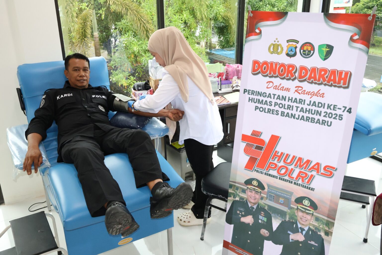 Polres Banjarbaru Gelar Donor Darah, Rayakan HUT ke-74 Humas Polri dengan Aksi Kemanusiaan