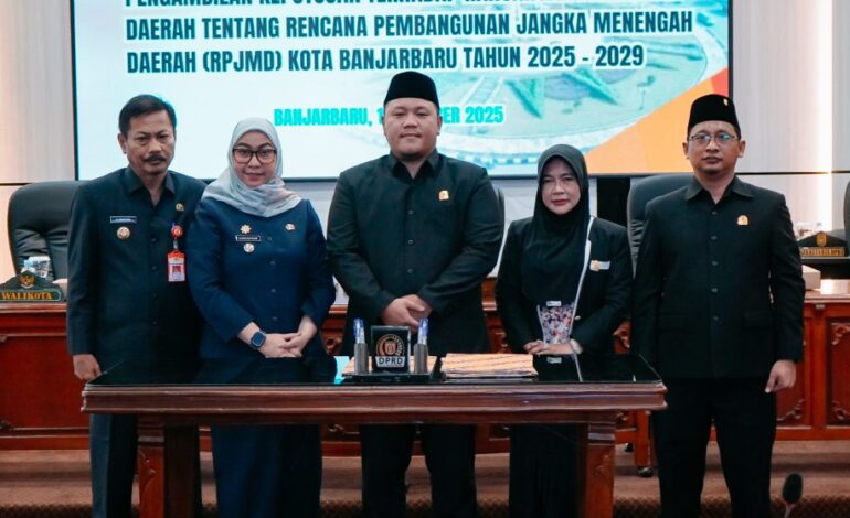 DPRD Banjarbaru Sahkan Raperda RPJMD Kota Banjarbaru Tahun 2025–2029