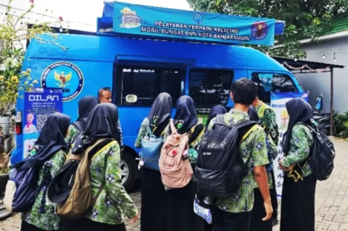 BNNK Banjarmasin Edukasi Bahaya Narkoba Lewat Mobil BUNGAS