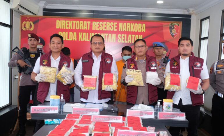 Polda Kalsel Bongkar Jaringan Narkoba Fredy Pratama, Sita Sabu Rp91 Miliar dan 24 Ribu Butir Ekstasi