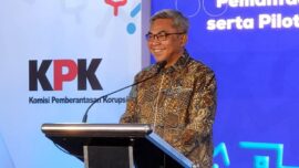 Ketua KPK Setyo Budiyanto saat menyampaikan pidatonya peringati Hakordia 2025 (Foto: Dok MI)