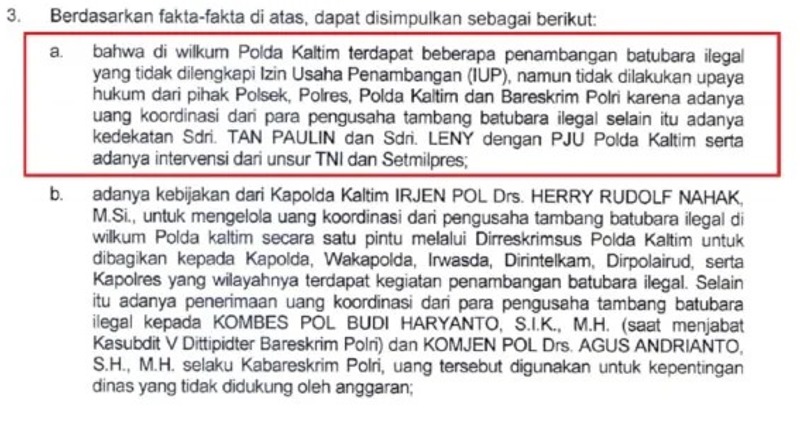 Menolak Lupa LHP Ferdy Sambo Tambang Ilegal Kaltim “Bak Ditelan Bumi”