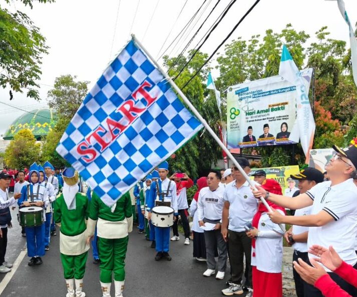 Ribuan Ikuti Jalan Sehat Meriahkan HAB ke-80 di Amuntai