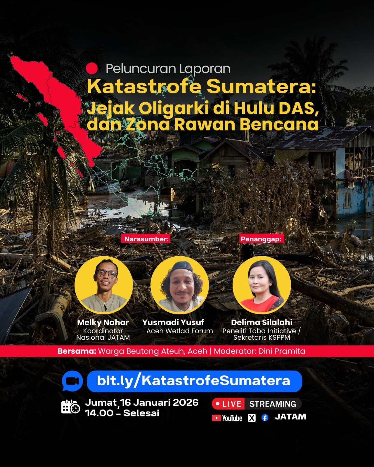 Katastrofe Sumatera: Banjir–Longsor Telanjangi Jejak Oligarki, 1.182 Nyawa Melayang
