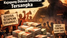 Ilustrasi desakan publik terhadap Kejaksaan Agung untuk segera menuntaskan penyidikan dugaan korupsi dana sawit BPDPKS senilai Rp57,7 triliun, yang