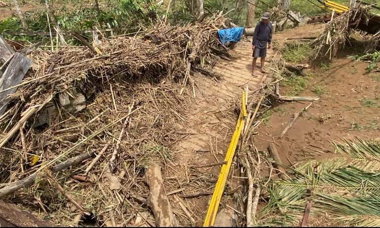 PUPR Balangan Bergerak Tangani Kerusakan Jembatan Langkap–Raranum Pascabanji