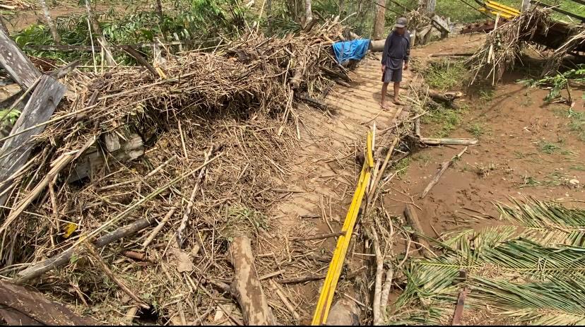 PUPR Balangan Bergerak Tangani Kerusakan Jembatan Langkap–Raranum Pascabanji