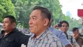 Komisaris Utama PT Mineral Trobos, David Glen Oei di Gedung Merah Putih KPK, Jakarta, Selasa (8/10/2024)