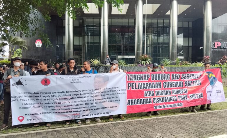 AP2 Desak KPK Segera Periksa Eks Kadis Kominfo Sultra, Dugaan Korupsi Anggaran Mengemuka