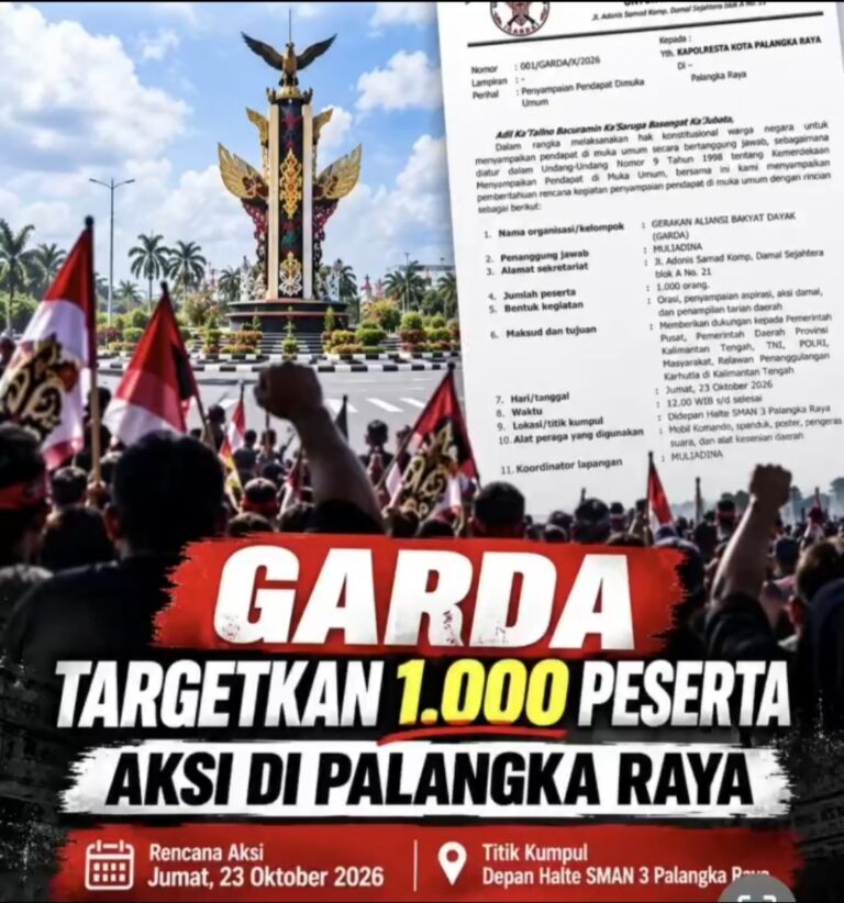 GARDA Targetkan 1.000 Peserta Gelar Aksi Damai di Palangka Raya ...
