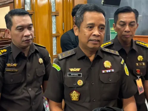 Inspektor Keuangan I Jamwas sekaligus Tim 9 Kejagung, Riyono, usai persidangan dakwaan di Pengadilan Tipikor Jakarta Pusat, Rabu (7/10/2026).